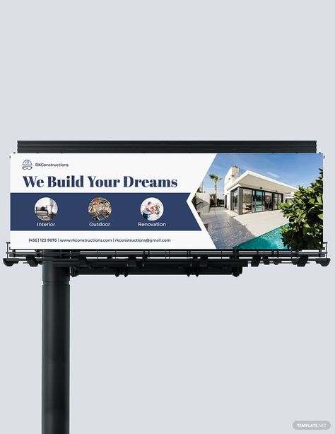 Building Advertising, Billboard Template, Advertising Board, Billboard Mockup, Billboard Advertising, Mockups Free, Minimalist Layout, Microsoft Publisher, Billboard Design