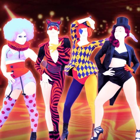 Circus Britney Spears, Big Block Sing Song, Just Dance 2014, Just Dance 2017, Just Dance 4, Just Dance 2016, I Gotta Feeling, Dance Coach, Monochrome Background