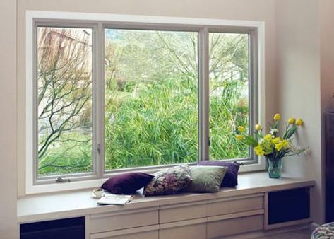 window seat design ideas for space saving interior decorating Modern Window Design, Cozy Window Seat, Window Seat Design, Window Grill Design, Modern Windows, Modern Houses Interior, Bedroom Windows, Picture Windows, Casement Windows