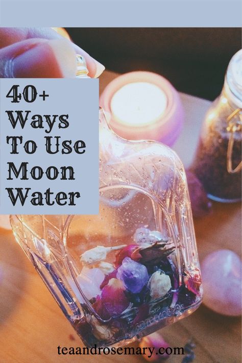 Moon Water Potion, Moon Water Spells Witchcraft, Moon Water Magic, Essential Oils For Moon Water, Moon Water Cleansing Spray, Moon Water Bath Ritual, Moon Water Uses Witchcraft, Moon Water Spray Recipe, What Is Moon Water Used For