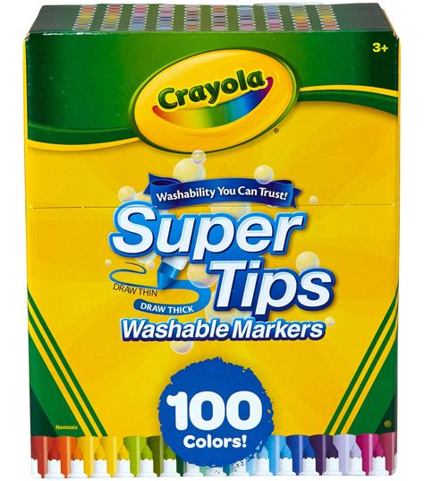 Crayola Super Tips Washable Markers - 100 Pack Crayola Supertips, Super Tips, Art Sets For Kids, Crayola Markers, Kids School Supplies, Kids Art Supplies, Color Crayons, Washable Markers, Stabilo Boss