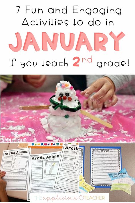 Second Grade January Activities, January Activities For 2nd Grade, 2nd Grade January, January 1st Grade Activities, New Year 2nd Grade Activities, Winter Activities For Elementary Kids, 2nd Grade January Activities, Winter Craft 2nd Grade, Winter Activities 2nd Grade