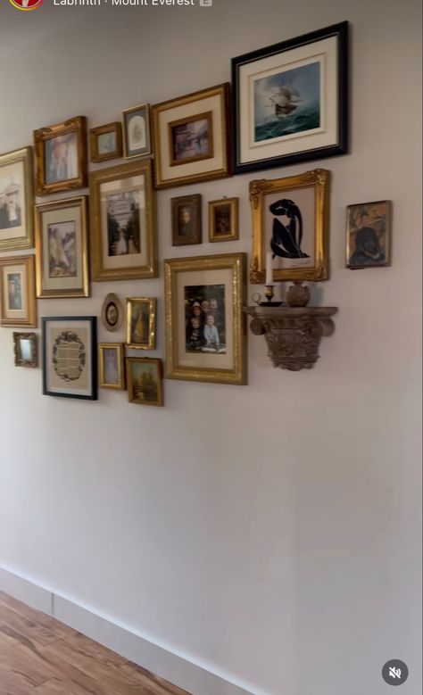 Shelf Collage Wall, Gallery Wall With Candle Sconces, Galley Wall, Frame Shelf, Mid Century Vintage, Dream Decor, New Room, Wall Collage, Candle Sconces