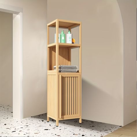 Faster shipping. Better service Furniture For Bathroom, Bathroom Stand, Bamboo Storage, Space Saving Bathroom, Freestanding Bathroom Cabinet, Linen Cabinet, Small Corner, Brown Living Room, Practical Storage