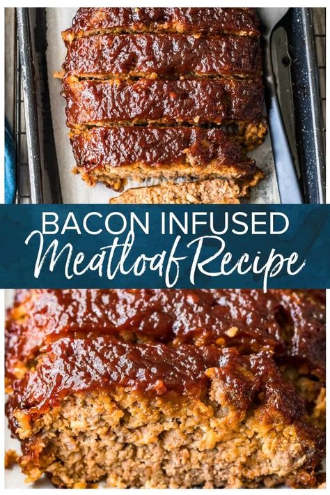 When it comes to comfort food, this bacon meatloaf recipe is a winner! Rich and full of flavor, this dish is a real crowd pleaser. Coated in a delicious BBQ topping, this recipe is a must try! Meatloaf And Bacon Recipes, Bacon Bbq Meatloaf, Bbq Sauce Meatloaf, Meatloaf Recipes With Bacon On Top, Meatloaf Recipes With Bacon, Meatloaf With Bacon On Top, Bacon Meatloaf Recipes, Bbq Meatloaf Recipes, Bacon Topped Meatloaf