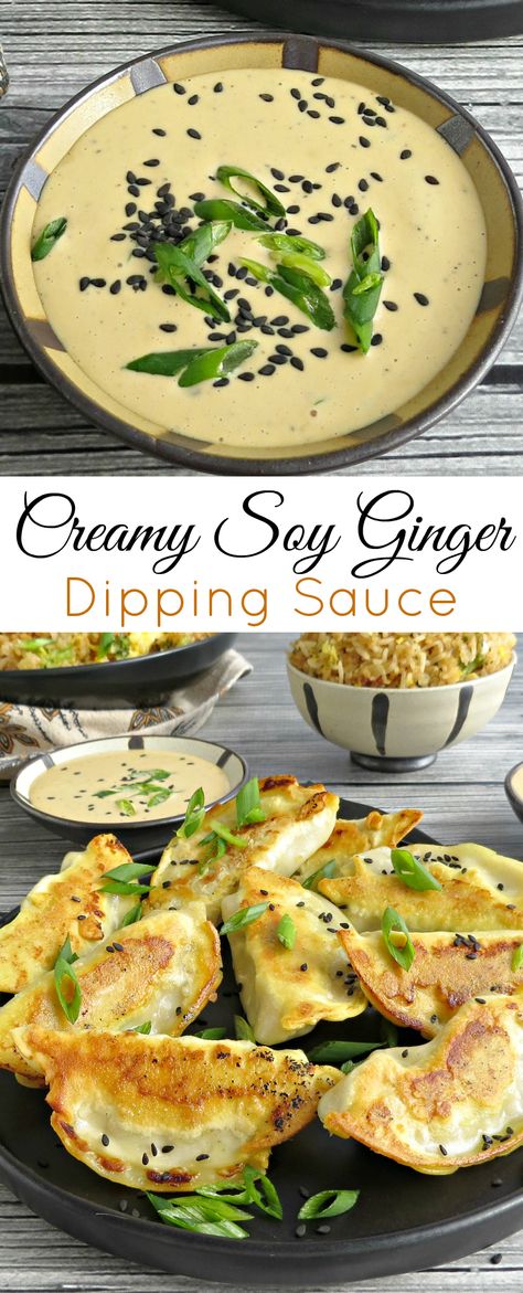 Creamy Ponzu Sauce Recipe, Creamy Ginger Sauce, Ginger Soy Dipping Sauce, Creamy White Ginger Sauce Fresh Kitchen, Creamy Sesame Sauce, Dumpling Dipping Sauce Recipes, Creamy White Ginger Sauce, Creamy Asian Sauce, Soy Dipping Sauce For Dumplings