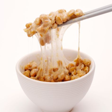 It may not look pretty, but natto (pictured above) is a culinary staple in eastern Japan. It’s so popular, in fact, that many Japanese schoolchildren ... Japanese Breakfast, Breakfast Burger, Nutrition Course, Date Recipes, Probiotic Foods, Fat Soluble Vitamins, Vitamin K2, Cooked Breakfast, Miso Soup