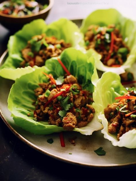 Savory Asian-Style Turkey Lettuce Cups Lettuce Cups Turkey, Fresh Healthy Dinner, Chicken Lettuce Cups, Red Chili Paste, Healthy Dinner Options, Lettuce Cups, Low Sodium Soy Sauce, Dinner Options, Hoisin Sauce