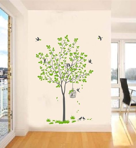 Made from self adhesive PVC vinyl Multicolor Wall Sticker Used to stick in living room, kids room, bed room etc to enhance your living spaces instantly Installation : Do It Yourself with your imagination.And Don’t limit yourself with Walls,Try it on Walls Birds Cage, Wall Green, Door Fridge, Stencil Painting On Walls, Wall Tattoo, Buy Wall Art, Wall Door, Decor Buy, Vinyl Wall Stickers