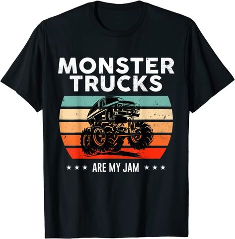 Amazon.com: Vintage Monster Truck Are My Jam Retro Sunset Cool Engines T-Shirt : Clothing, Shoes & Jewelry Mens Cotton Shorts, Retro Disney, Faith Tees, Retro Sunset, My Jam, Short Sleeve Pullover, Gym Shirts, Monster Truck, Athletic Fashion