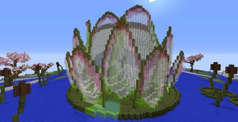 Minecraft - Lotos Minecraft Alien Spaceship, Lotus Minecraft, Minecraft Mermaid House, Water Builds Minecraft, Jellyfish Minecraft Build, Jellyfish Minecraft, Minecraft Jellyfish, Minecraft Turtle Sanctuary, Minecraft Goddess Statue