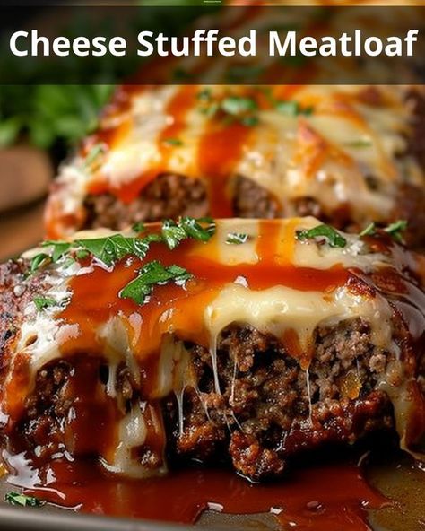 Meatloaf Recipe With Cheese, Beef Cutlets, Cheese Stuffed Meatloaf, Stuffed Meatloaf, Simple Green Salad, White Cheddar Cheese, Gooey Cheese, Cheese Stuffed, Pepper Jack Cheese