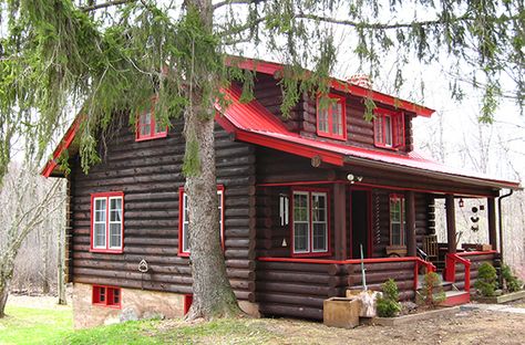 Cabin Exteriors, Log Cabin Exterior, River Cabin, Cabin Exterior, Fire Ring, Getaway Cabins, Cottage Cabin, Little Cabin, Casa Exterior