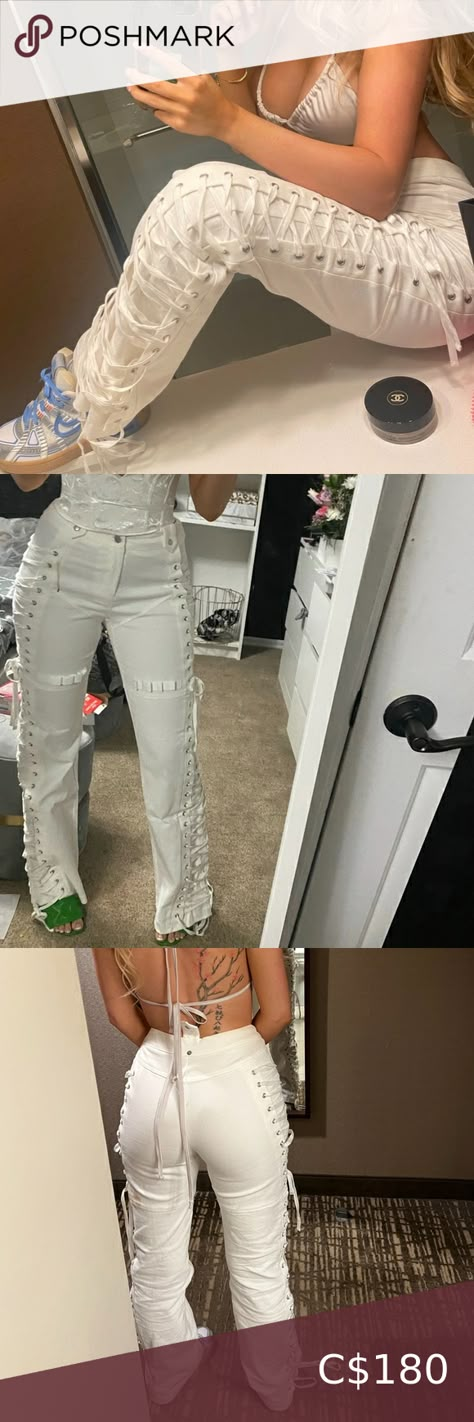 I.AM.GIA Holly White Lace-Up Pants I Am Gia Holly Pants, I Am Gia Pants, White Pants, Online Retail, White Lace, White Jeans, Lace Up, Lace, Pants