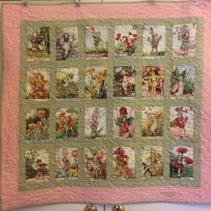 Flower Fairy Alphabet, Fairy Quilt, Fairy Alphabet, Sewing Decorations, Alphabet Flower, Fairy Pattern, Quilt Panels, Panel Ideas, Vintage Decorations