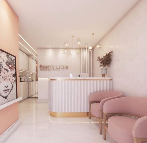 Beauty Salon Waiting Area Ideas, Beauty Salon Reception Area, Waiting Area Chairs, Ideas Decoracion Salon, Ideas Office Decor, Decorating Office, Dresses Office, Dental Office Design Interiors, Esthetician Room Decor