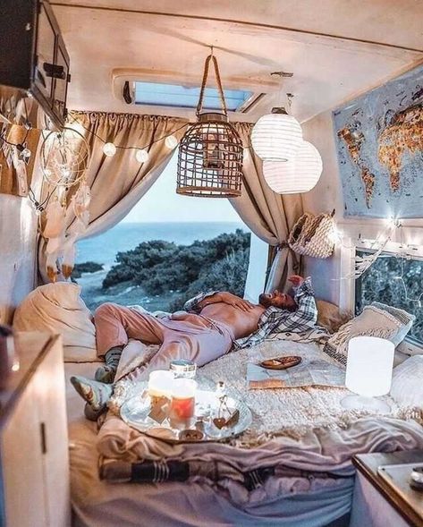 Interior Boho, Kombi Home, Bohemian House, Van Home, Van Living, Van Interior, Campervan Conversions, Camper Life, Luxury Decor