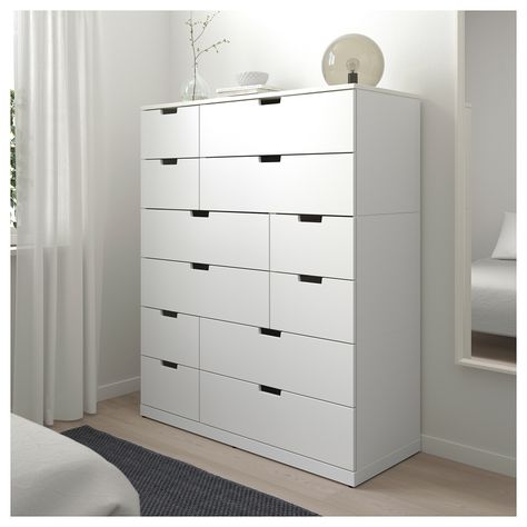 NORDLI 12-drawer chest - white - IKEA Chest Of Drawers Ikea, Nordli Ikea, Atelier Decor, Ikea Nordli, Extra Wide Dresser, Storage Solutions Bedroom, Ikea Ideas, White Chest Of Drawers, Ikea Dresser