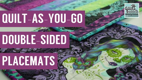 Quilt-As-You-Go Double-Sided Placemat Tutorial with FREE pattern! – Quilt Addicts Anonymous Placemat Tutorial, Walking Foot Quilting, Binding Tutorial, Quilting Videos, Place Mats Quilted, Placemats Patterns, Quilt As You Go, Jellyroll Quilts, Quilting For Beginners