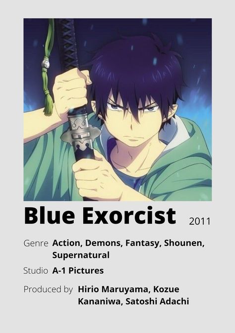 Minimalist Anime, Anime Minimalist Poster, Poster Information, Blue Exorcist Anime, Exorcist Anime, Poster Anime, Minimalist Posters, Anime Uwu, Anime Poster