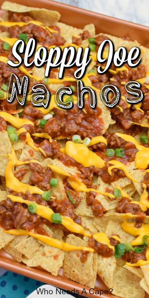 Sloppy Joe Nachos Recipe, Sloppy Joe Tacos, Recipes Using Hamburger, Mexican Ideas, Nacho Recipes, Nachos Recipe Beef, Vegan Sloppy Joes, Nachos Recipe Easy, Easy Breakfasts