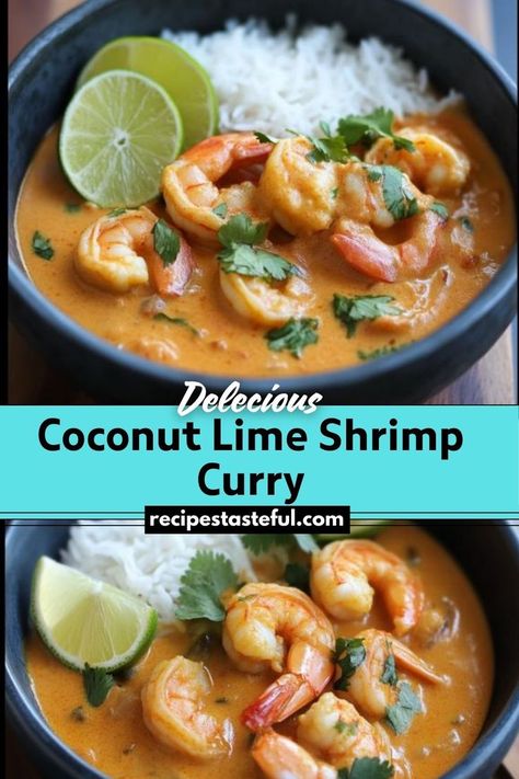 A vibrant and tropical dish featuring succulent shrimp cooked in a creamy coconut milk sauce infused with fragrant spices and a zesty lime kick. Perfect for a quick weeknight dinner or a special occasion. Coconut Lime Shrimp, Creamy Coconut Shrimp, Coconut Milk Sauce, Shrimp Curry, Coconut Shrimp Recipes, Lime Shrimp, Curry Shrimp, Honey Chicken, Quick Weeknight Dinners