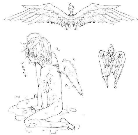 Guardian Angel Character Design, Angel Reference Pose, Angel Drawing Reference, Wings Sketch, 얼굴 드로잉, Angel Drawing, Angel Aesthetic, Mia 3, Best Tattoo Designs