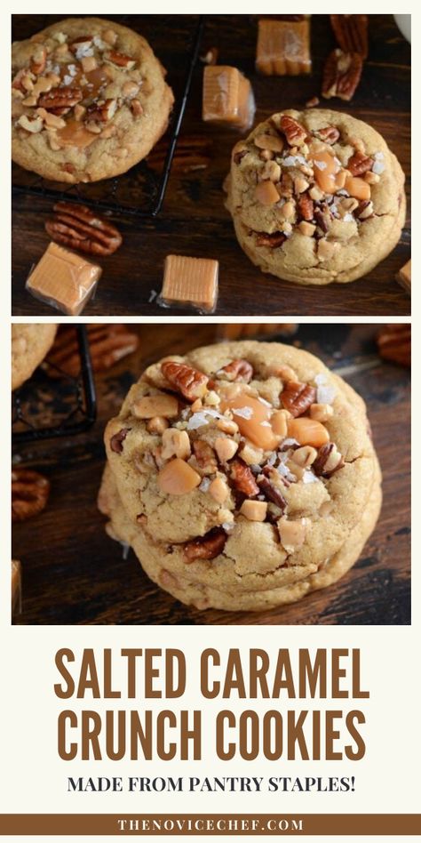 Pioneer Woman Salted Caramel Cookies, Salty Caramel Cookies, Caramel Toffee Cookies, Best Gourmet Cookie Recipes, Cookie Recipes For Fall, Cookies To Impress, Sweet Tooth-approved Desserts, Best Cookie Recipes Ever, The Best Cookies Ever