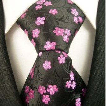 Neckties by Scott Allan, Black & Pink Floral Mens Designer Tie Mens Floral Tie, Floral Necktie, Flower Tie, Designer Ties, Sharp Dressed Man, Pink Ties, Mens Neck Ties, Well Dressed Men, Gentleman Style