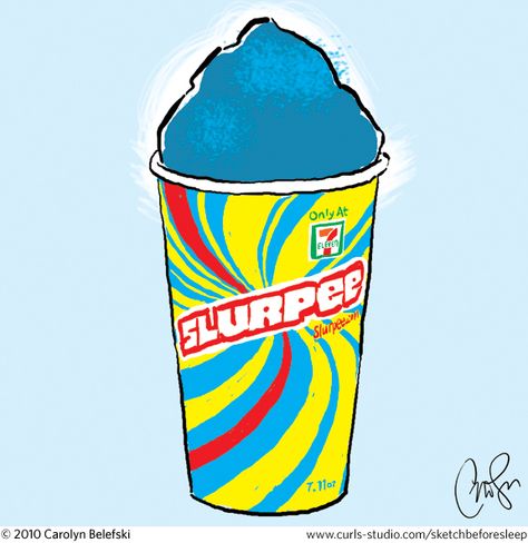 Slurpee Slushie Drawing, 7 11 Party, Tufted Art, Slurpee Cup, Window Table, Bible Stuff, Food Painting, 7 Eleven, Poster Room