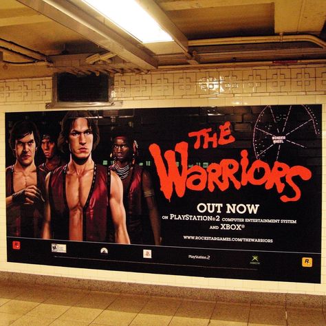 The Warriors promo posters. Union Square. NYC. Rockstar Games had every available ad space showing The Warriors. Union Square Nyc, Warriors Game, Concept Album, The Warriors, Rockstar Games, Union Square, Playstation 2, Entertainment System, Playstation