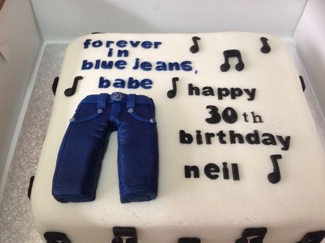 Forever in Blue Jeans 30 Birthday cake 30 Birthday, 30 Birthday Cake, Happy 30th, Cake Creations, 30th Birthday, Cake Ideas, Blue Jeans, Birthday Cake, Cake