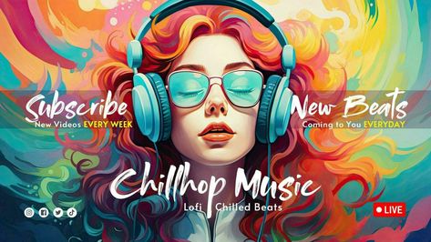 Chillhop Music Channel for Youtube Banner Youtube Banner Music Channel, Youtube Banner Music, For Youtube Banner, Music Banner, Banners Music, Neon Photoshoot, Child Singers, Youtube Songs, Youtube Banner Backgrounds