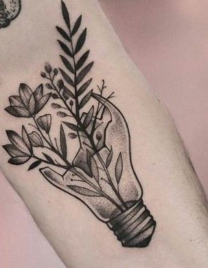 Broken Lightbulb, Wrench Tattoo, Tattoo Information, Lightbulb Tattoo, Mexico Tattoo, Bookish Tattoos, Single Line Tattoo, Vine Tattoos, Birth Flower Tattoos