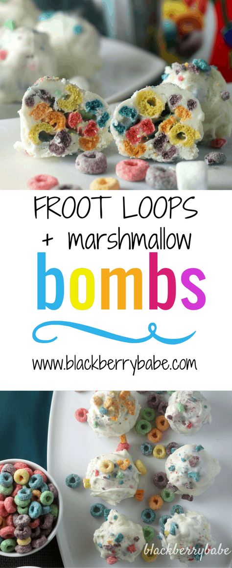 Frootloop Rice Crispies, Marshmallow Balls, Homemade Snickers, Marshmallow Treats, Cereal Treats, Easy No Bake Desserts, Dump Cake Recipes, Cake Balls, Dessert Recipe