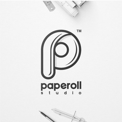 monogram concept. . PAPEROLL STUDIO Concept.. . You can this awesome concept how Letter P is made by effect showing the role of paper Golden Ratio Logo, P Monogram, P Logo, Vector Shapes, Letter P, Letter D, Paper Roll, Logo Concept, Corporate Design