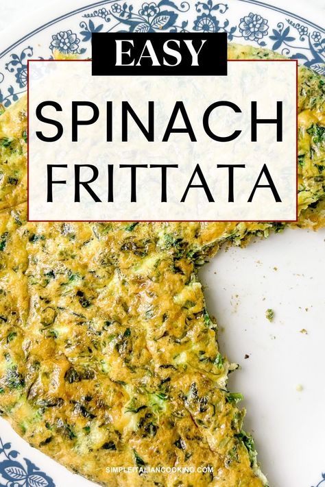 One of my favorite frittata recipes that is so easy to make. This egg frittata is full of spinach and other wonderful flavors. This is an Italian recipe I use for breakfast or brunch. If you've ever made a spinach omelette, you can make this! Quick Italian Recipes, Fritata Recipe, Spinach Frittata Recipes, Egg Breakfast Recipes Easy, Sausage Frittata, Italian Appetizers Easy, Spinach Omelette, Egg Frittata, Healthy Italian Recipes