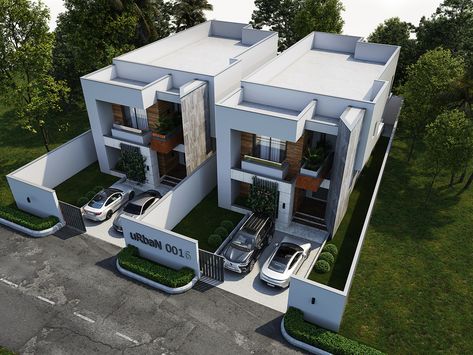 Homes In Ghana, Architectural Design Concept, Building Design Plan, Modern Townhouse, Small House Front Design, Residential Building Design, Industrial Style Kitchen, Architectural Rendering, Townhouse Designs