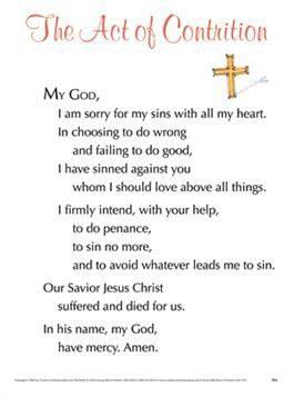 Catholic Prayer ✝ Act of Contrition Act Of Contrition Prayer, Act Of Contrition, Confession Prayer, Catholic Sacraments, Mary Pictures, Catholic Education, Jesus And Mary Pictures, Sequencing Activities, My Guardian Angel