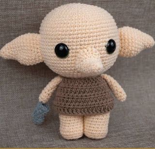 PATRONES AMIGURUMI GRATIS: PATRON GRATIS DOBBY | HARRY POTTER AMIGURUMI 65259 Dobby Amigurumi Pattern Free, Crochet Dobby Pattern Free, Dobby Crochet Pattern, Crochet Dobby, Harry Potter Amigurumi, Character Crochet, Dobby Harry, Harry Potter Crochet, Dobby Harry Potter