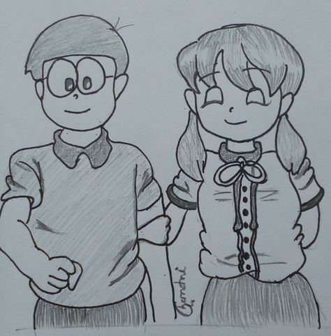 Art is the best way to express your feelings and emotions Nobita Shizuka Drawing, Nobita And Suzuka, Cartoon Nobita, Shizuka Drawing, Nobita And Shizuka Love, Nobita Shizuka, Happy Birthday Best Friend Quotes, Happy Birthday Best Friend, Best Pencil