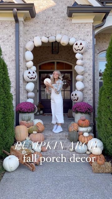 Pumpkin Doorway Arch, Outdoor Pumpkin Arch, Pumpkin Porch Arch, Pumpkin Archway, Fall Archway Decor, Pumpkin Arch Front Porch, Halloween Pumpkin Arch, Diy Pumpkin Arch, Pumpkin Arch