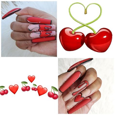 Nail Designs With Cherries, Art Nail Designs, Pop Art Nails, Dope Nail Designs, Funky Nails, Dope Nails, Girly Stuff, Girly Things, Pop Art