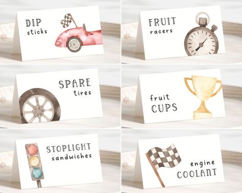 Two Fast Race Car Food Labels 2nd Birthday. Race Car Food Ideas Editable Food Label Place Cards DIY Race Car Two Fast Birthday, Racing Party Snacks, 2 Fast Dessert Table, Car Theme Snacks For Party, Two Fast Birthday Printable, Two Fast Birthday Theme Food, Racecar Themed Birthday Party Food, 2 Fast 4 You Birthday, 2 Fast Party Favors