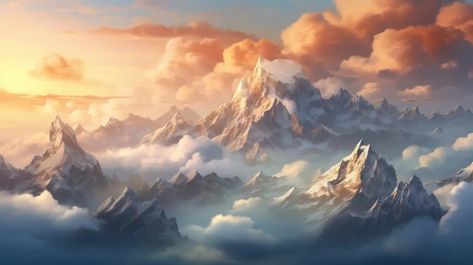 Fantasy Mountain Scenery Free Stock Photo Fantasy Mountain Art, Fantasy Mountain Range, Fantasy Mountains, Crystal Mountain, Mountain Background, Mountain Scenery, Big Mountain, Photo Site, Mountain Art