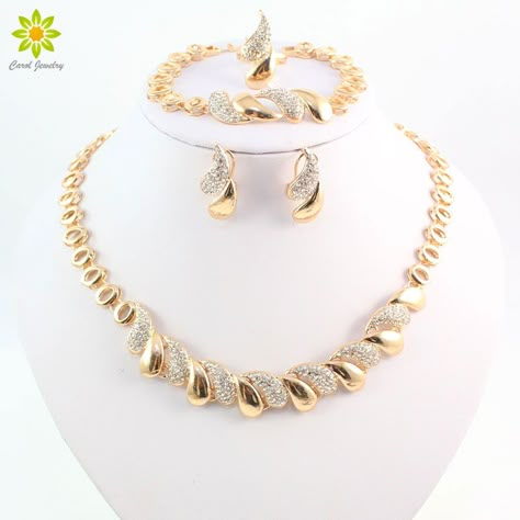 Find More Jewelry Sets Information about Fashion Women African 18 K Gold Plated Necklace Earrings Set Party Bridal Wedding Accessories Jewelry Set ,High Quality accessories samsung,China jewelry display Suppliers, Cheap jewelry accessories from Carol Jewelry on Aliexpress.com Circle Jewelry, Gold Jewelry Sets, Bridal Fashion Jewelry, Wedding Accessories Jewelry, Fashion Jewelry Sets, Gold Necklace Set, Gold Necklace Designs, Jewelry Design Necklace, A Necklace