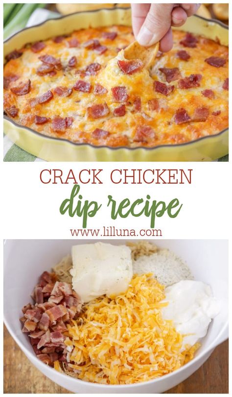 Game Day Chicken Dip, Chicken Dip Appetizers, Crockpot Chicken Dip, Crockpot Party, Chicken Cheese Dip, Dip Appetizers, Bacon Ranch Dip, Hot Dips, Savory Dips