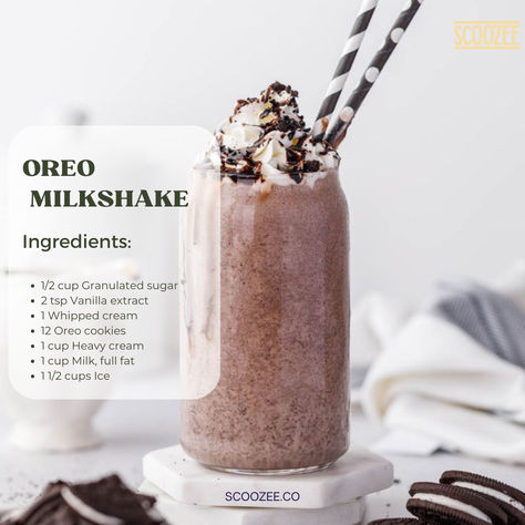 craving a sweet treat? try this irresistible Oreo shake recipe ! Perfect for hot days, this creamy refreshing Recipe will make your day.Blend iin scoozee glass cups ans serve in style.#milkshake #scoozee #recipe #yummy #refreshing Oreo Shake Recipe, Oreo Milkshake Recipe, Oreo Shake, Oreo Milkshake, Milkshake Recipe, Refreshing Food, Milkshake Recipes, Glass Cups, Shake Recipes