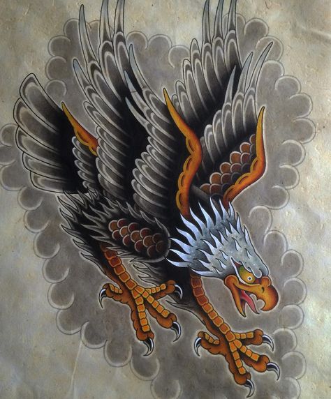 Jeroen Gardenier, traditional tattoo flash, eagle tattoo Traditional Eagle Tattoo, Tattoo Girl Wallpaper, Traditional Ideas, Eagle Painting, Eagle Tattoos, Tattoo Traditional, Traditional Ink, Eagle Tattoo, Traditional Tattoo Design