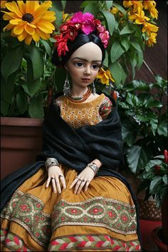 Mexico Fashion, Frida Kahlo Style, Frida And Diego, Mexican Doll, Frida Art, Frida Kahlo Art, Diego Rivera, Mexican Art, Just Girl Things